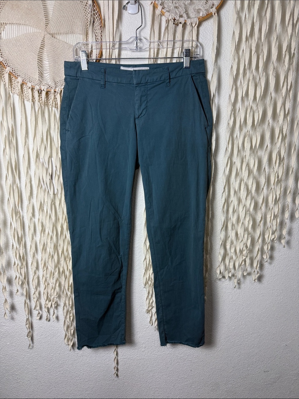 Frank & Eileen Teal Wicklow Italian Chino Cropped Trouser Size 2
